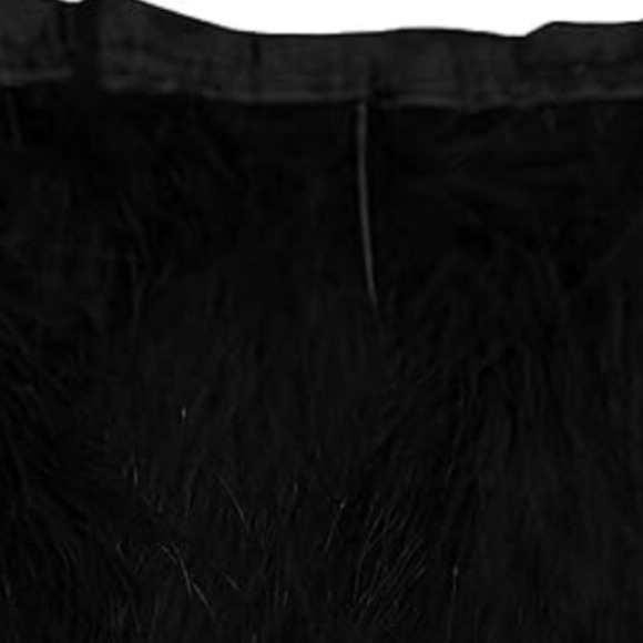 Black Turkey marabou feather with satin ribbon trim approx 5-6”W by 60” L - Picture 9 of 12